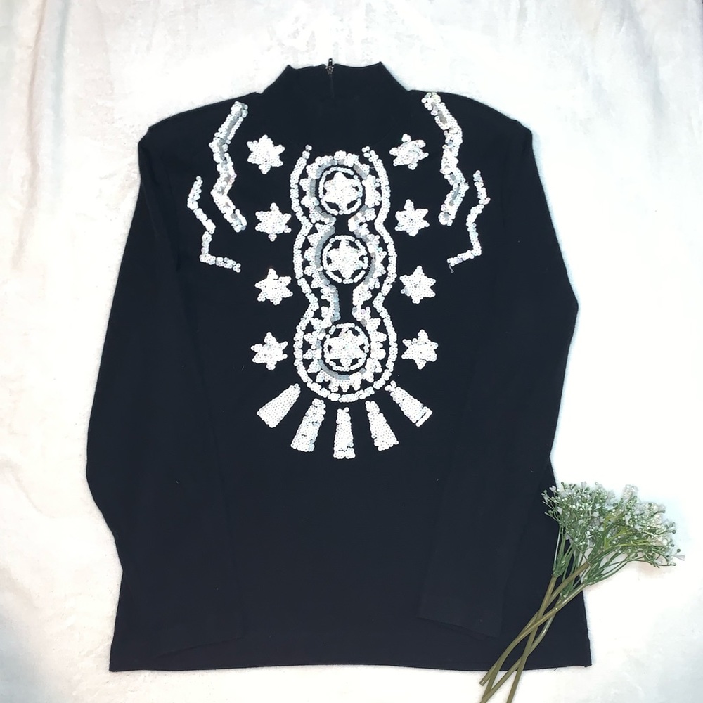 {Pronto Gold} vintage embellished sweater large